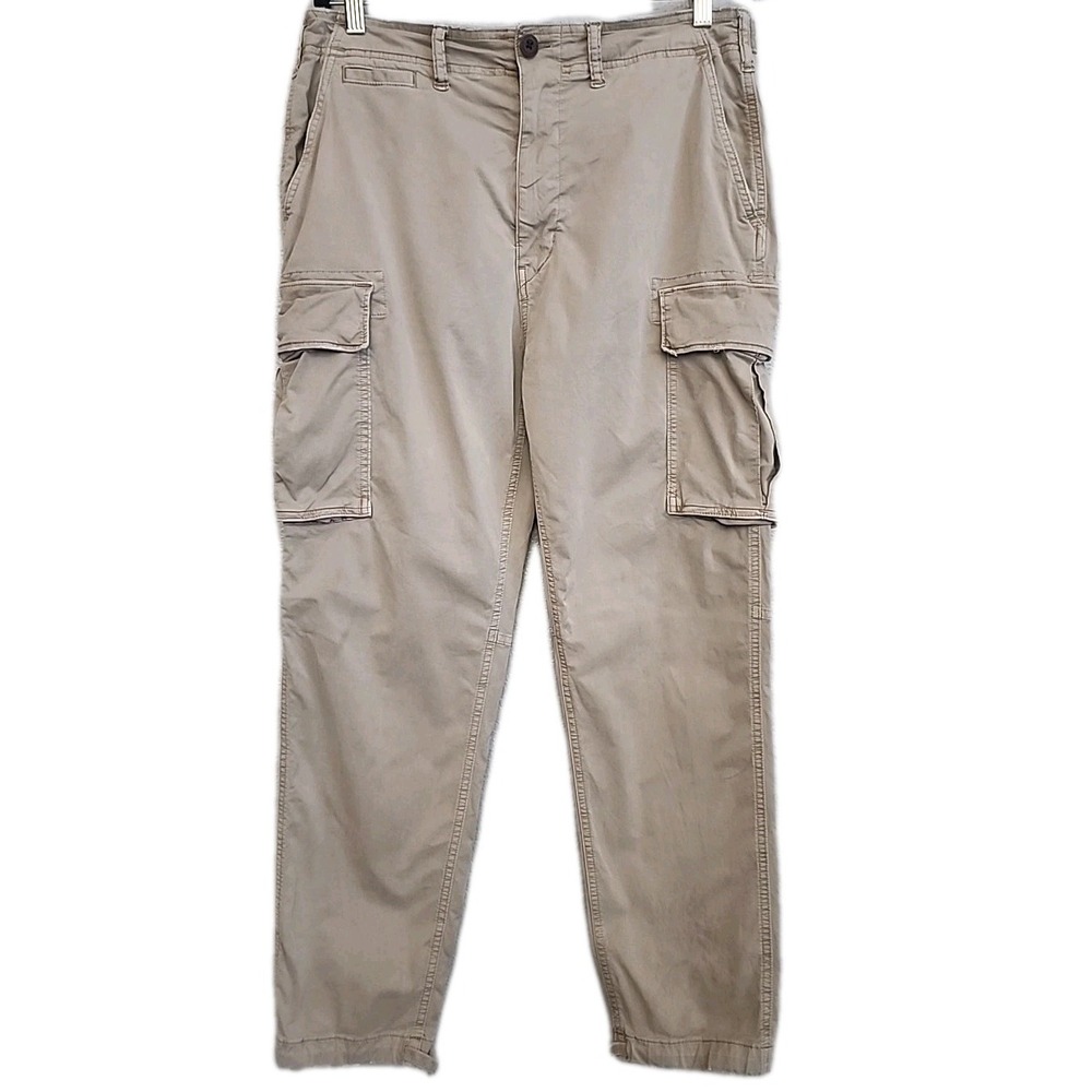 American Eagle Cargo Pants Mens 32x32 Beige Baggy Paratrooper Skater Y2K Vintage
